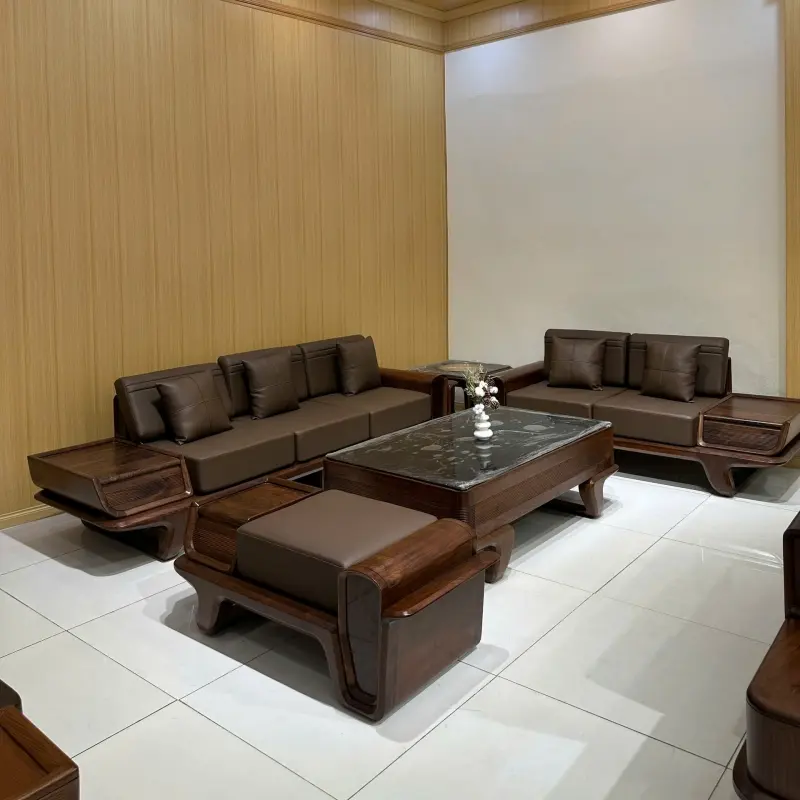 Bộ sofa gỗ Óc Chó hiện đại SG06