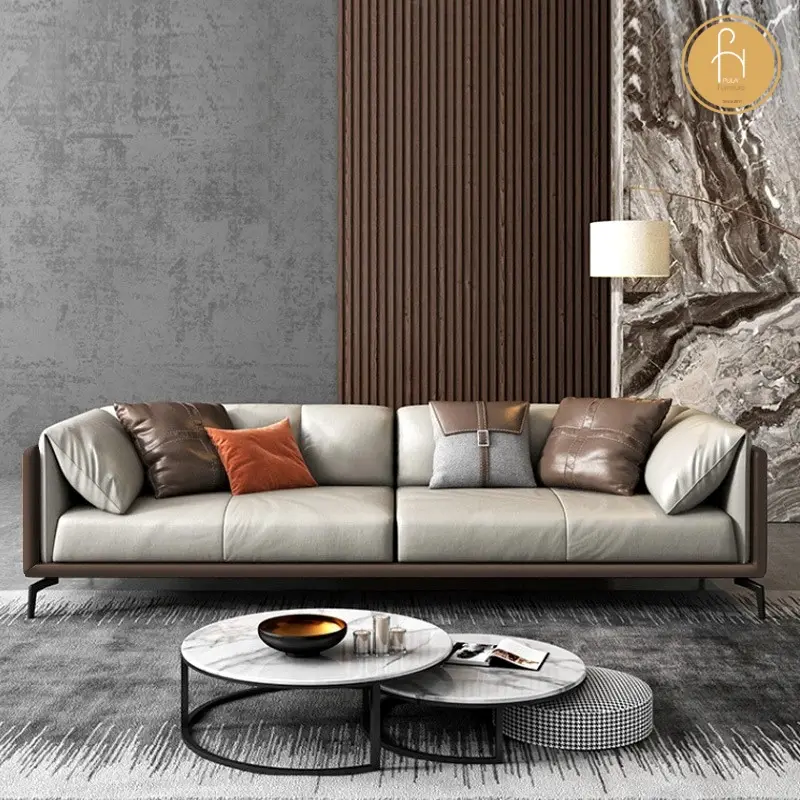 Sofa văng da hiện đại V40