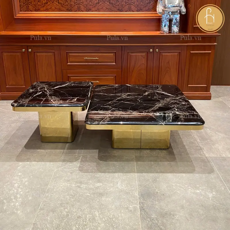 Bàn trà đôi BT29 thực tế tại showroom Pula