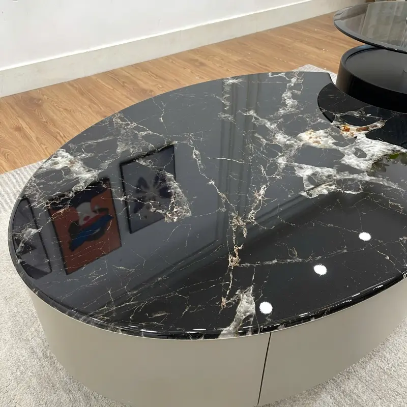 Mặt bàn mặt đá cẩm thạch đen sang trọng