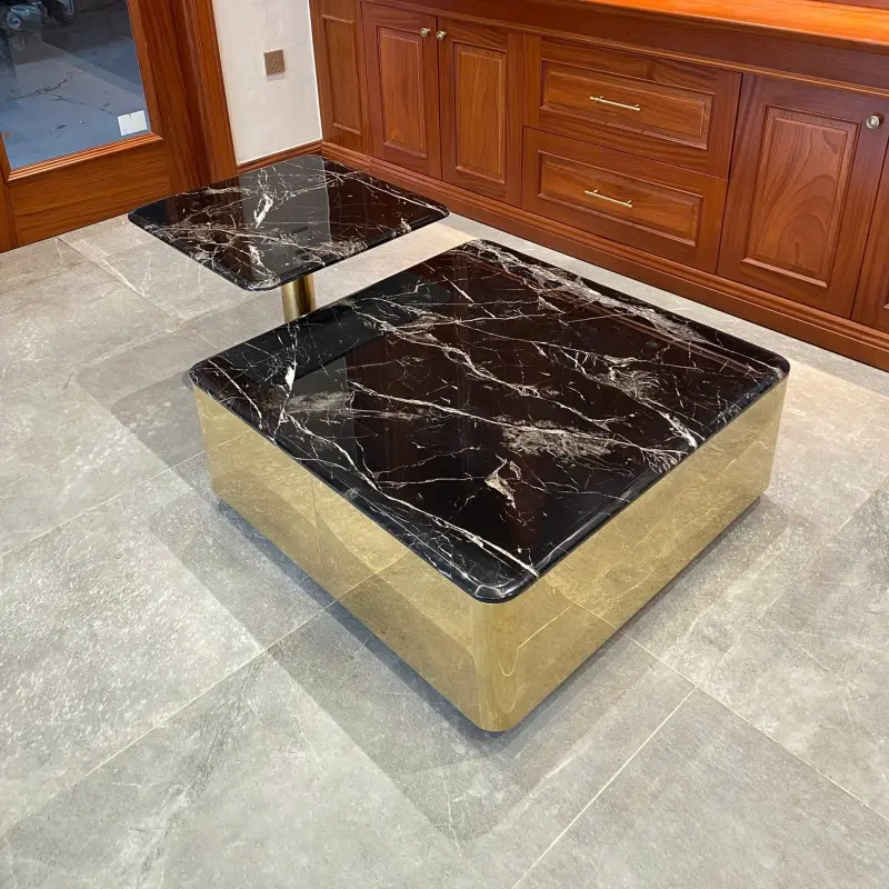 Bộ bàn trà đôi mặt đá hiện đại BT89