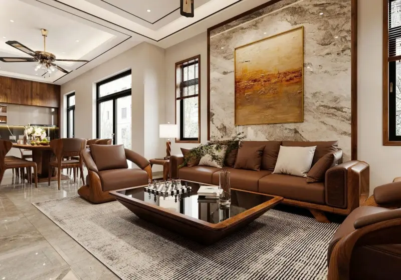 Bộ sofa gỗ Me Tây nhập Campuchia SG08