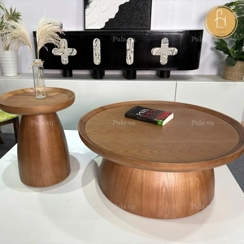 Bộ b&agrave;n tr&agrave; tr&ograve;n đ&ocirc;i Bắc &Acirc;u BT97 tại xưởng