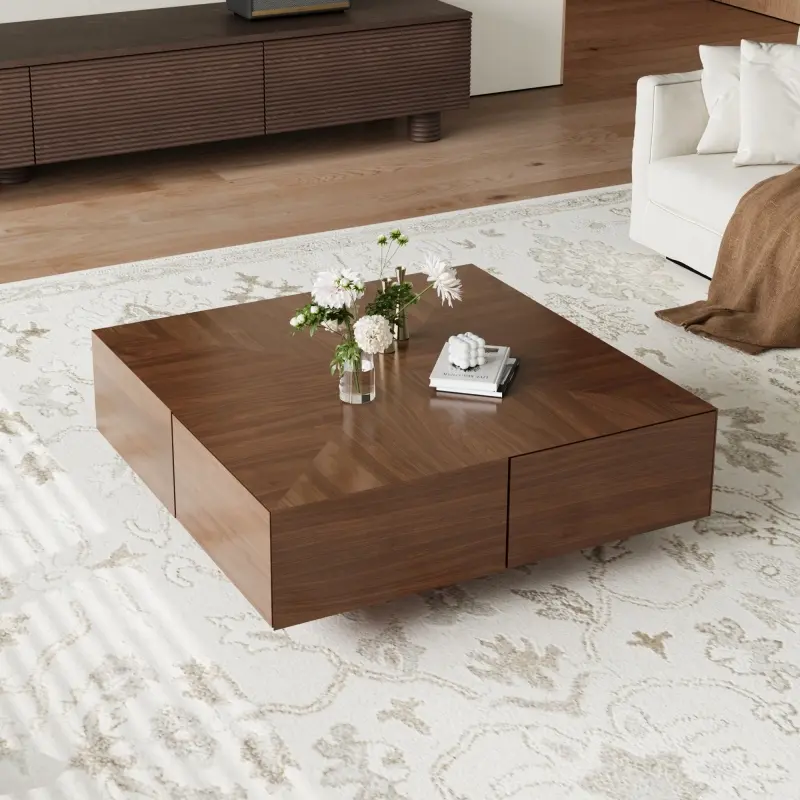 B&agrave;n tr&agrave; vu&ocirc;ng tối giản 4 ngăn BT112