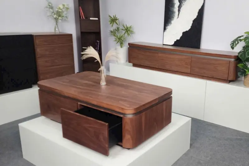 B&agrave;n tr&agrave; gỗ chữ nhật Bắc &Acirc;u BT106