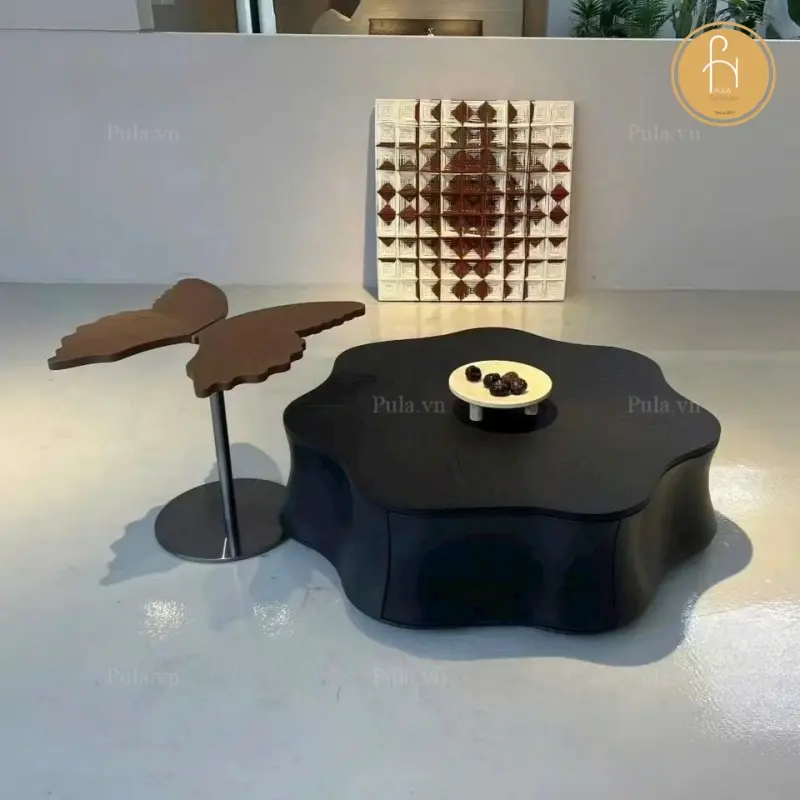 B&agrave;n tr&agrave; đ&ocirc;i hồ điệp phong c&aacute;ch &Yacute; BT109 m&agrave;u đen tại kho