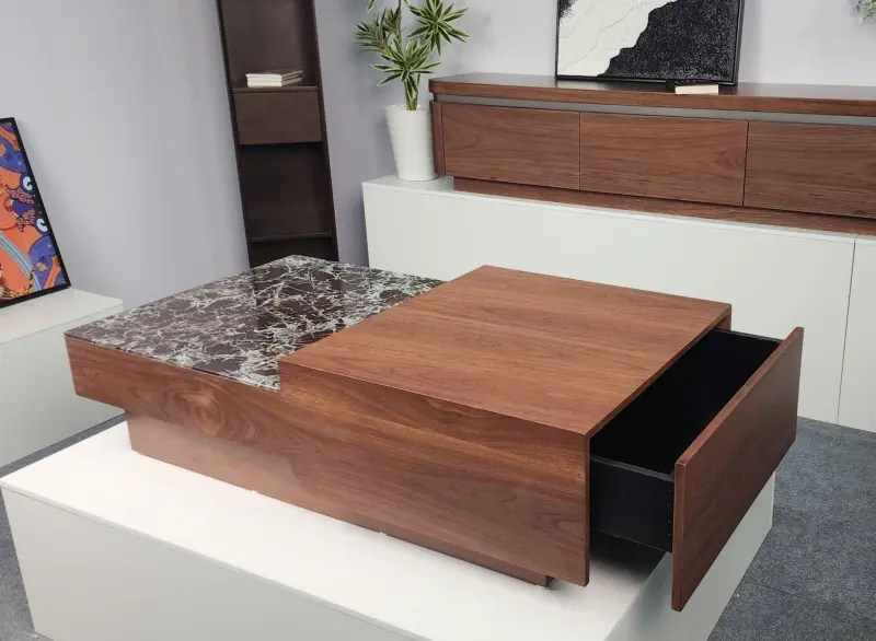 B&agrave;n tr&agrave; chữ nhật phong c&aacute;ch &Yacute; hiện đại BT114 v&agrave; ngăn k&eacute;o 