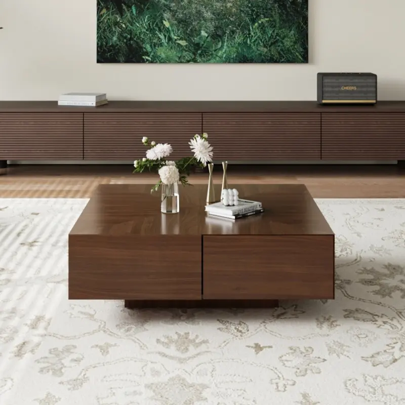 B&agrave;n tr&agrave; vu&ocirc;ng tối giản 4 ngăn BT112