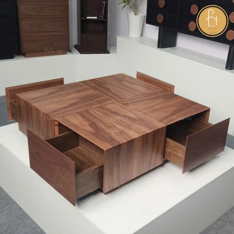 B&agrave;n tr&agrave; vu&ocirc;ng tối giản 4 ngăn BT112 tại kho