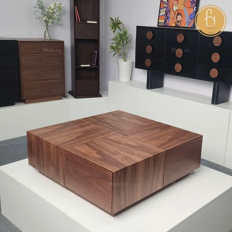 B&agrave;n tr&agrave; vu&ocirc;ng tối giản 4 ngăn BT112 tại kho