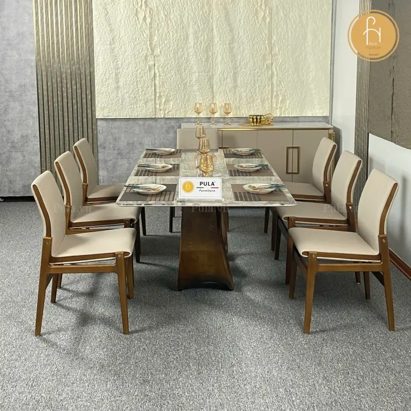 Ghế ăn GA14 đi k&egrave;m b&agrave;n ăn mặt đ&aacute; ch&acirc;n v&ocirc; cực 