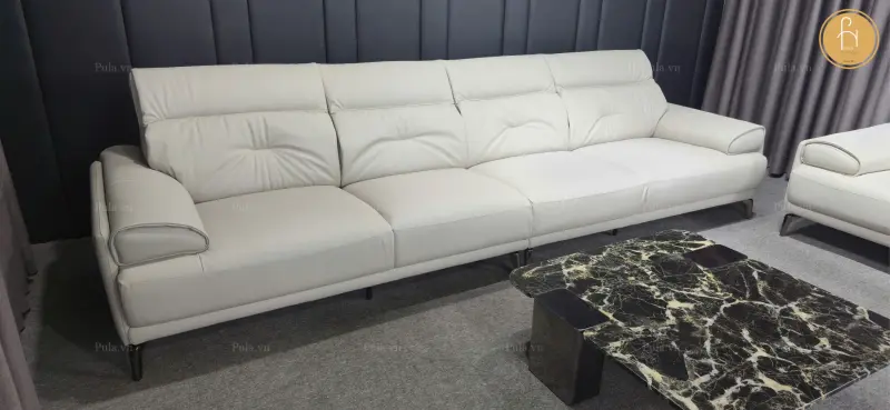 Sofa da b&ograve; thật phong c&aacute;ch &Yacute; Estella (V97)