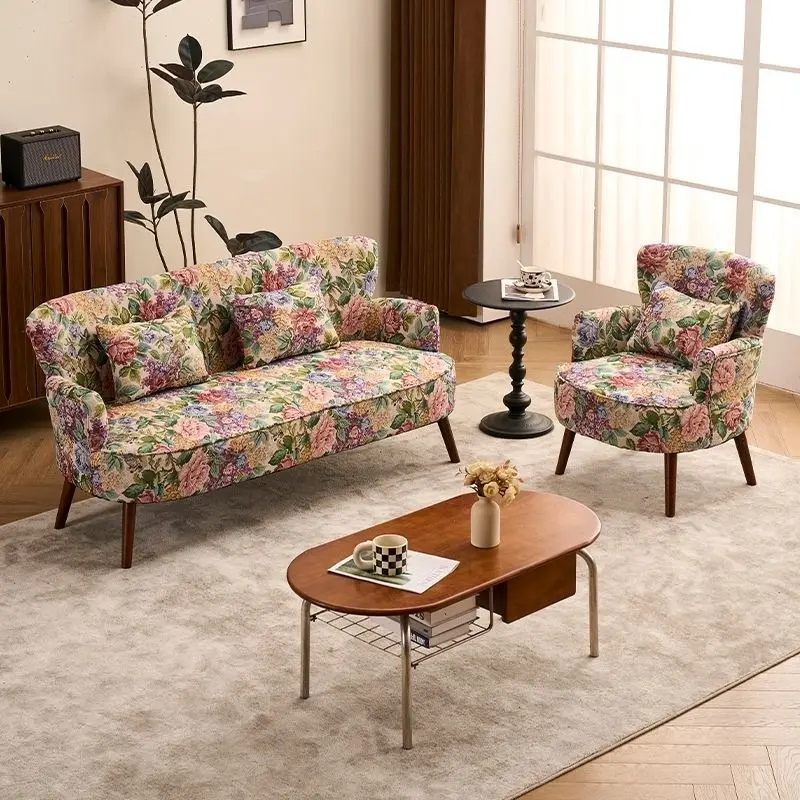 Sofa bọc nỉ hoa Vintage