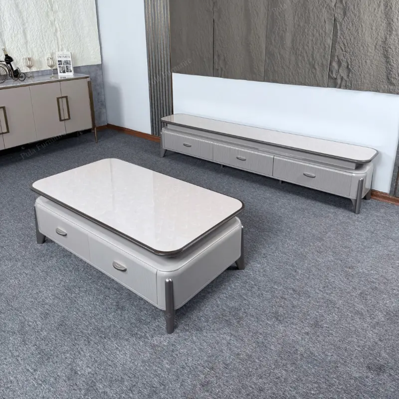 B&agrave;n tr&agrave; chữ nhật nhập khẩu BT121 v&agrave; kệ TV c&ugrave;ng kiểu