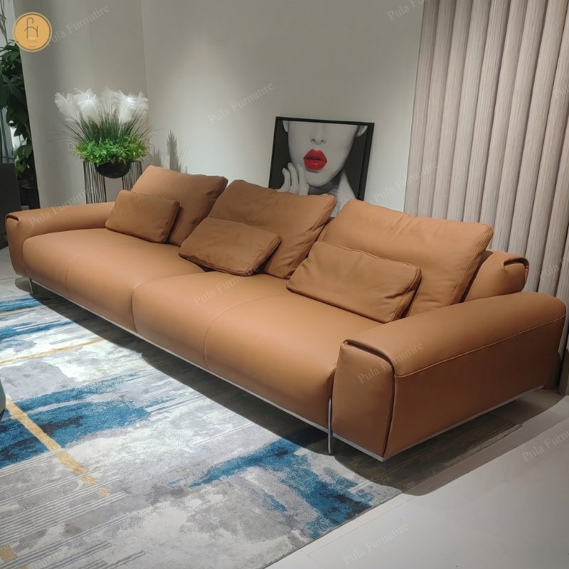 Sofa bọc da b&ograve; thiết kế hiện đại Volante (V105)