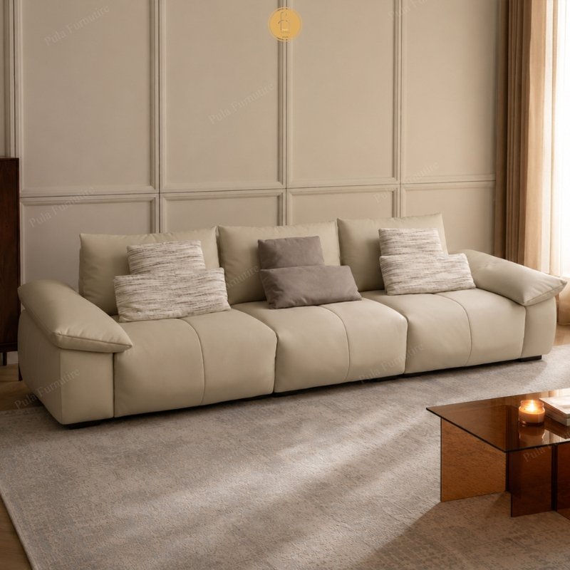 Sofa da b&ograve; thiết kế tối giản Amaris (V106)