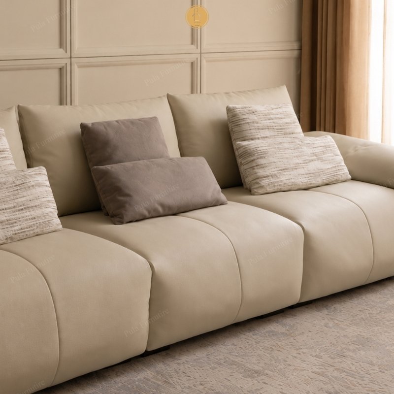 Sofa da b&ograve; thiết kế tối giản Amaris (V106)