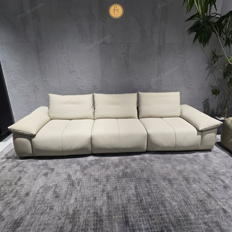 Sofa da b&ograve; thiết kế tối giản Amaris (V106)