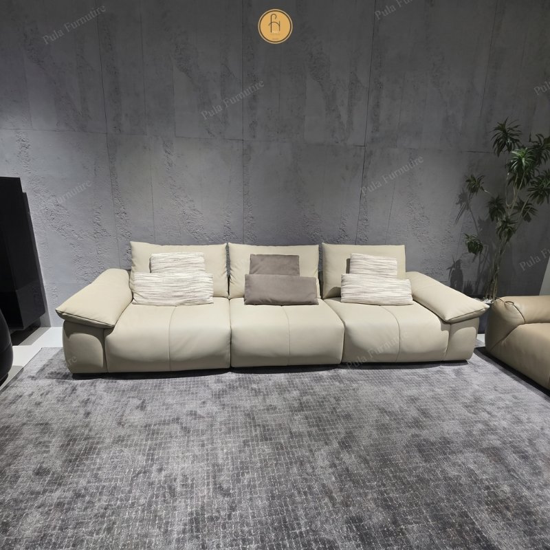 Sofa da b&ograve; thiết kế tối giản Amaris (V106)