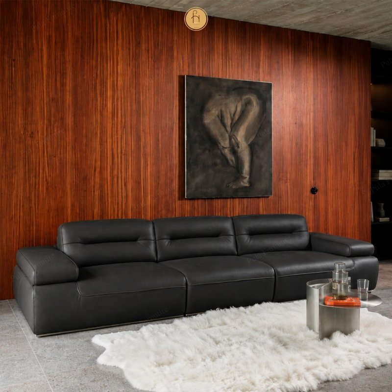 Sofa văng hiện đại bọc da b&ograve; Astor (V108)