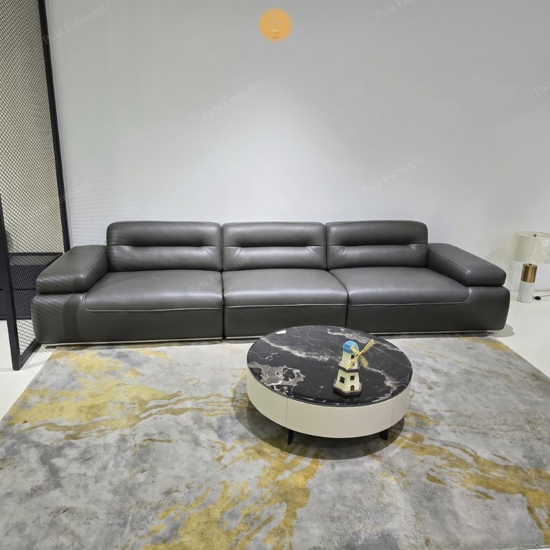 Sofa văng hiện đại bọc da b&ograve; Astor (V108)
