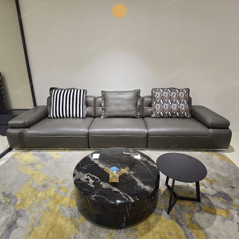 Sofa văng hiện đại bọc da b&ograve; Astor (V108)