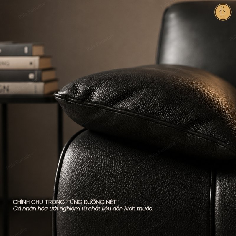 Sofa văng bọc da thiết kế hiện đại Vento (V110)