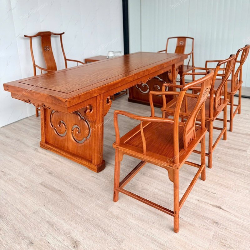 Bộ bàn ghế trà đạo Trung Hoa gỗ Hương TD11
