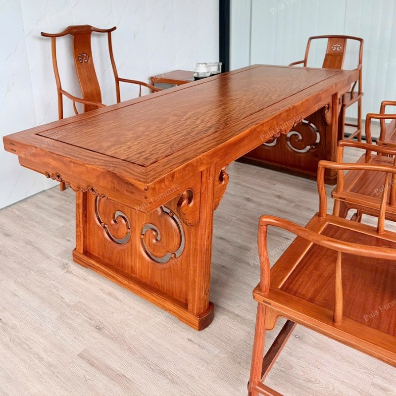 Bộ bàn ghế trà đạo Trung Hoa gỗ Hương TD11