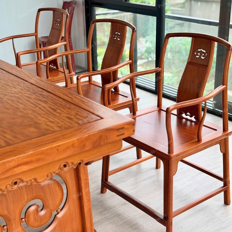 Bộ bàn ghế trà đạo Trung Hoa gỗ Hương TD11