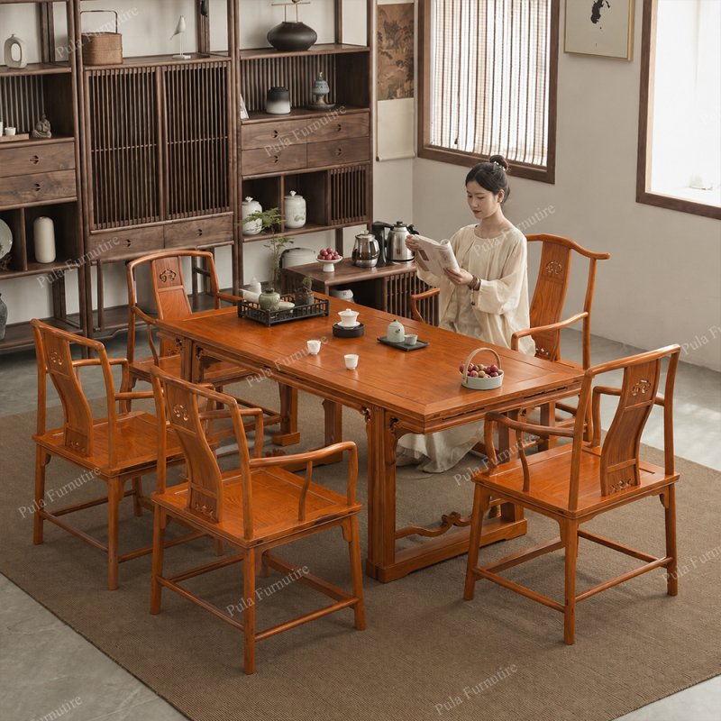 Bộ bàn trà đạo gỗ Hương 7 món phòng khách TD09