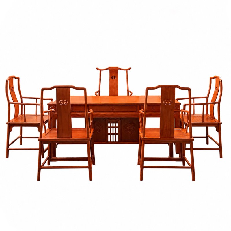 Bộ trà đạo văn phòng Tai Quan 6 món gỗ Hương TD08