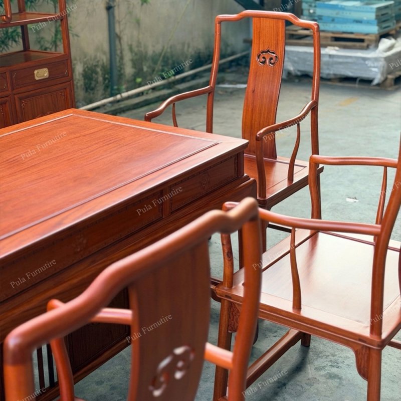 Bộ trà đạo văn phòng Tai Quan 6 món gỗ Hương TD08