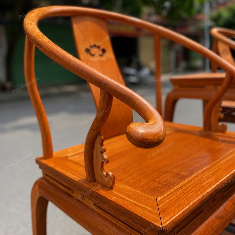 Bộ 3 bàn trà đạo Minh tròn gỗ Hương TD22