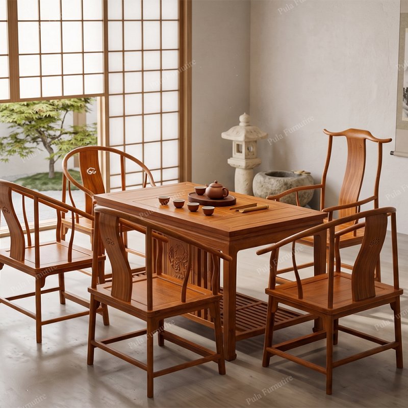 Bộ bàn trà đạo gỗ Hương phong cách Trung Hoa TD13