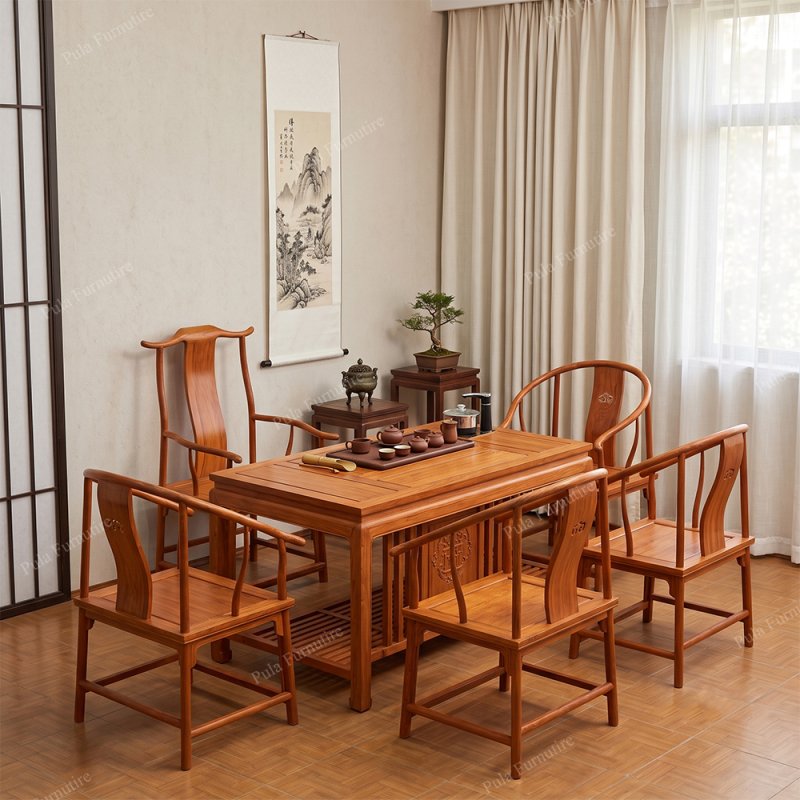Bộ bàn trà đạo gỗ Hương phong cách Trung Hoa TD13