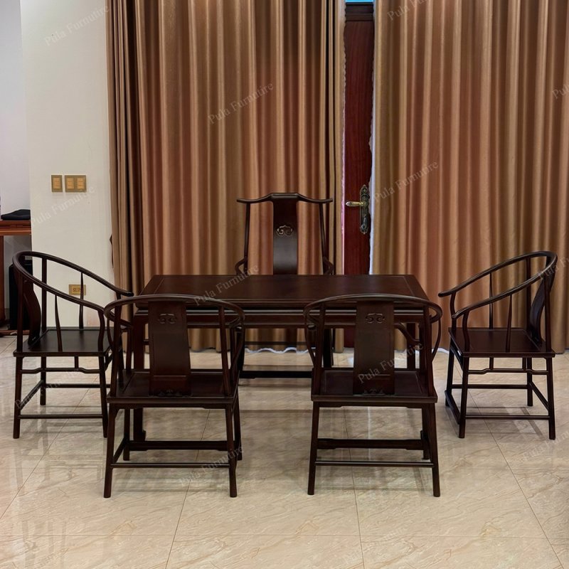 Bộ bàn trà gỗ Hương phong cách nhà Minh cổ TD12