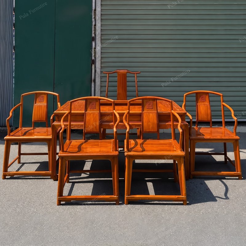 Bộ bàn trà gỗ Hương 6 món cho phòng trà đạo TD16