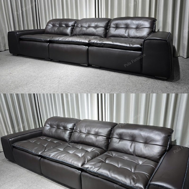 Sofa văng bọc da cao cấp Brendo (V109) ho&agrave;n thiện tại xưởng Pula