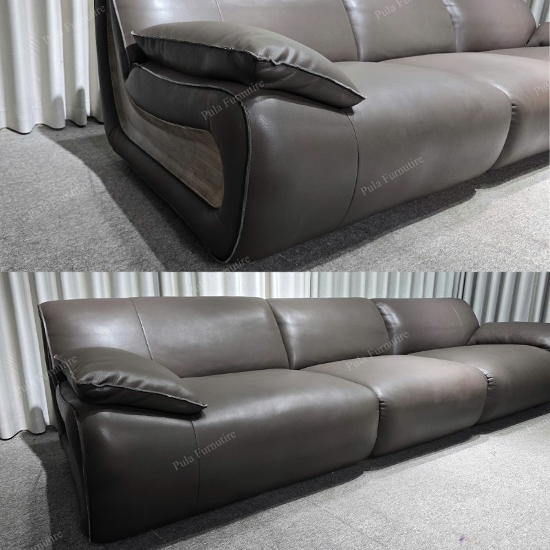 Sofa văng bọc da thiết kế hiện đại Vento (V110) ho&agrave;n thiện tại xưởng Pula