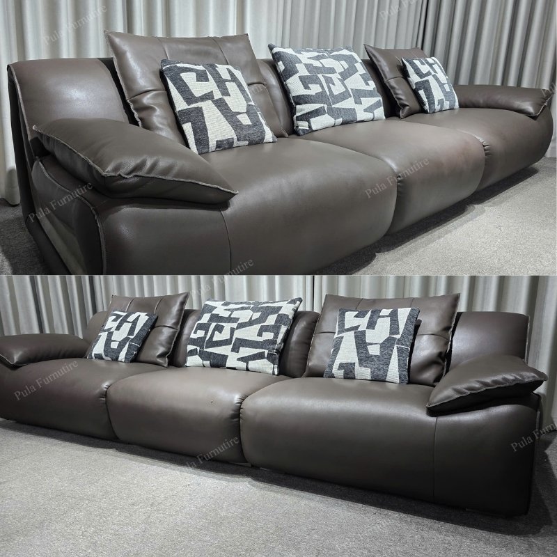 Sofa văng bọc da thiết kế hiện đại Vento (V110) ho&agrave;n thiện tại xưởng Pula