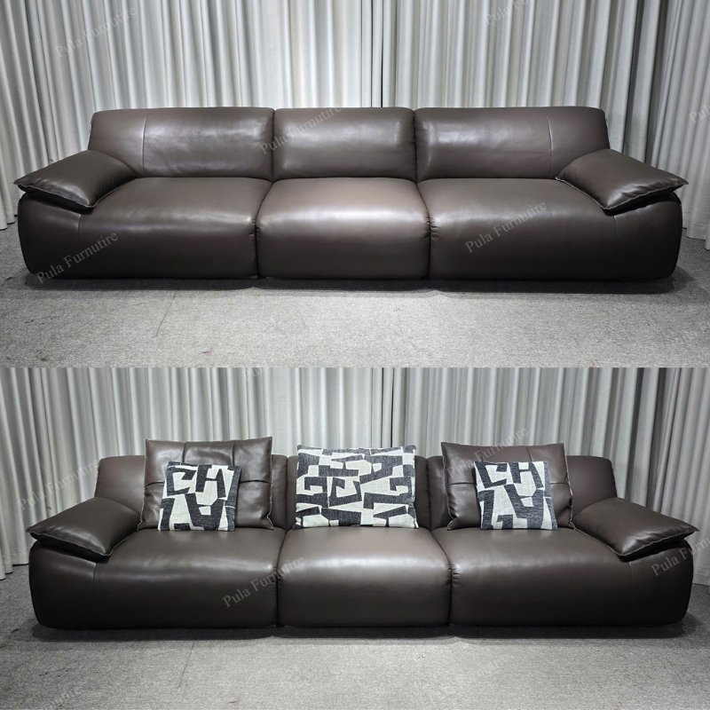 Sofa văng bọc da thiết kế hiện đại Vento (V110) ho&agrave;n thiện tại xưởng Pula