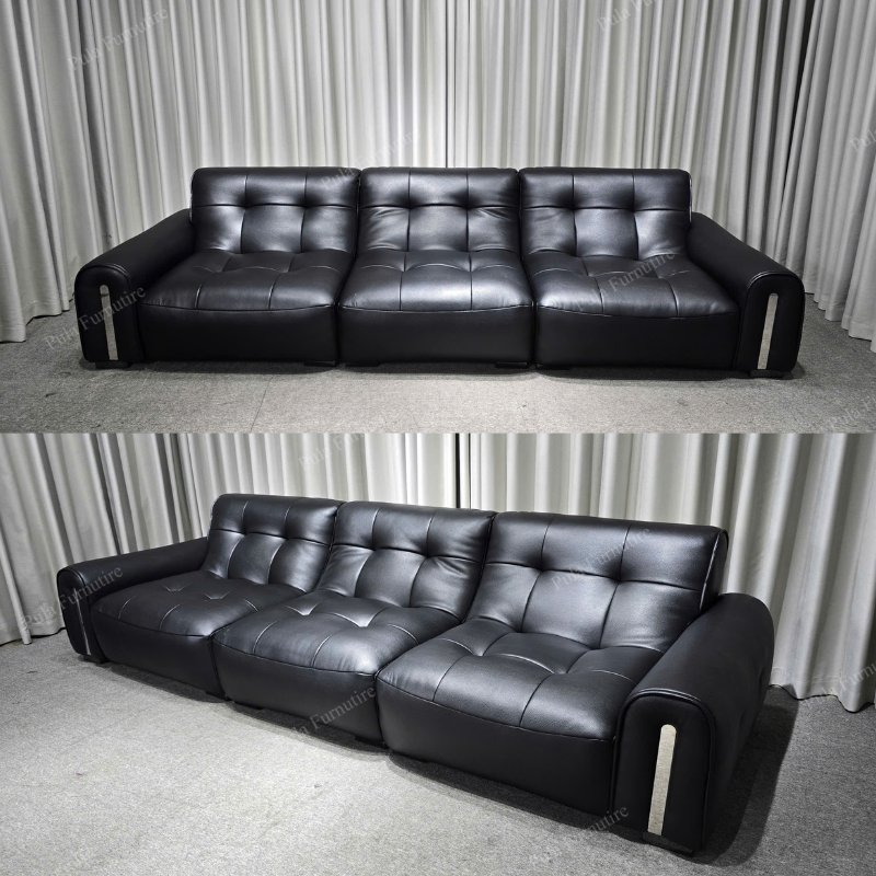 Sofa văng da bò Ý hiện đại Domus (V104) hoàn thiện tại xưởng Pula