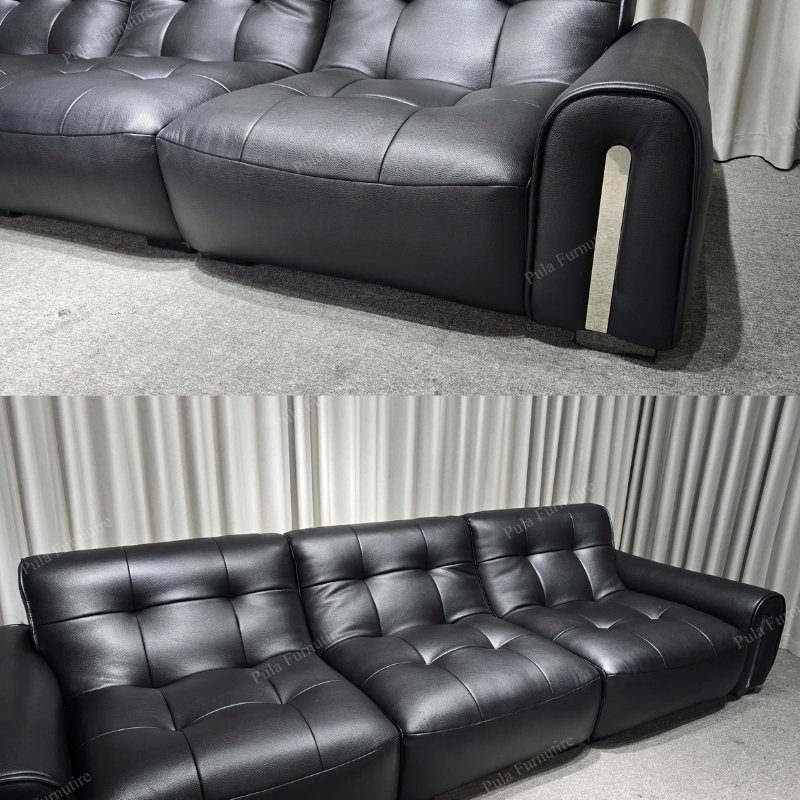 Sofa văng da bò Ý hiện đại Domus (V104) hoàn thiện tại xưởng Pula