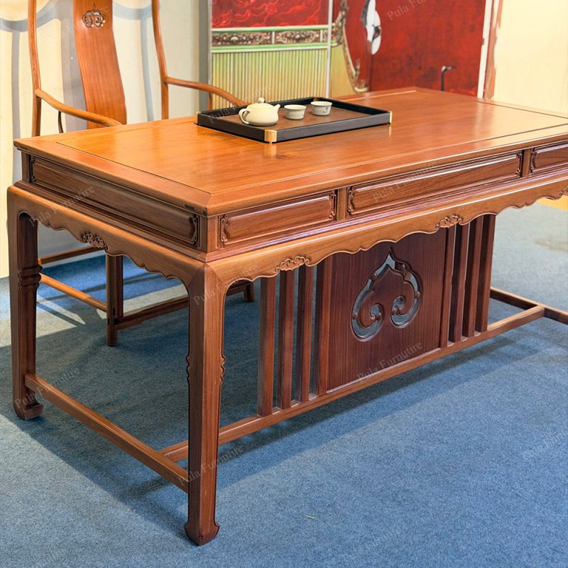 B&agrave;n tr&agrave; gỗ phong c&aacute;ch nh&agrave; Minh cổ BAT01 ho&agrave;n thiện thực tế