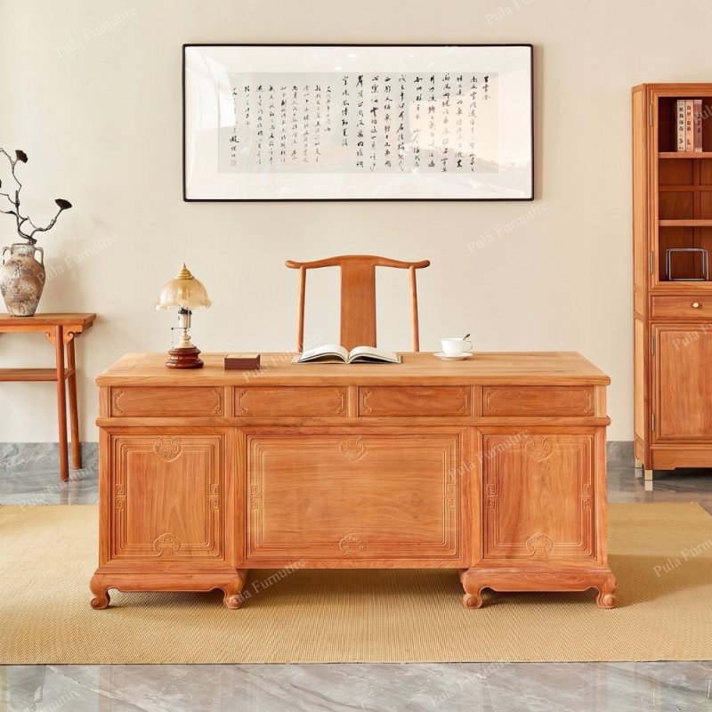 Bộ bàn làm việc lãnh đạo cổ sang trọng BLVT03