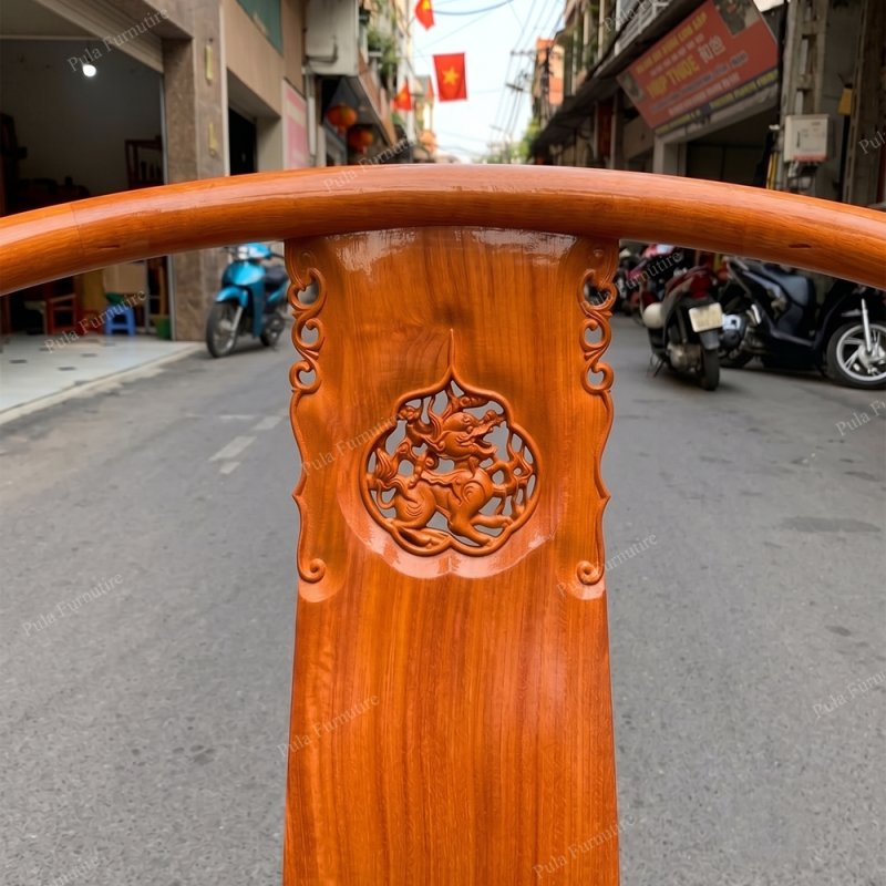 Ghế Minh cổ tr&agrave; đạo gỗ Hương GPT15