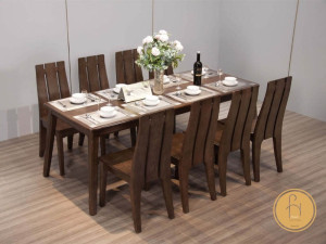 Bộ bàn ăn 8 ghế với không gian ăn uống thoải mái