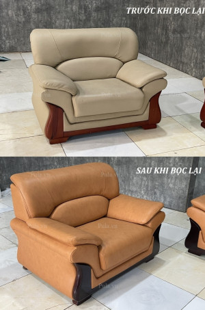 Trước và sau khi bọc lại sofa đơn