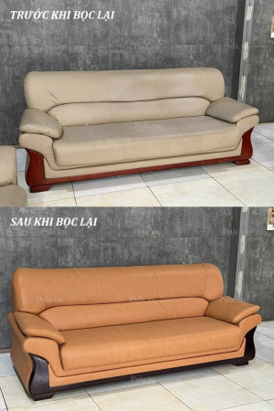 Trước và sau khi bọc lại sofa văng